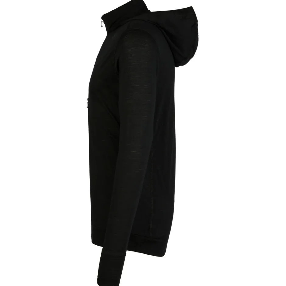 Aclima Trekkingbekleidung|Wanderbekleidung-- LightWool Hoodie - Merinopullover Jet Black
