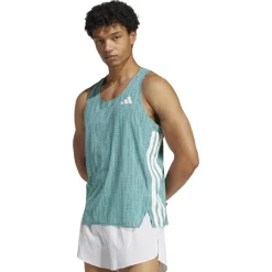 adidas - Adizero Running Singlet - Laufshirt Powder Teal / Preloved Teal Sale
