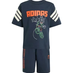 adidas - Kid's Disney Mickey Mouse T-Shirt Set - T-Shirt Aurora Ink / Off White / Impact Orange Discount