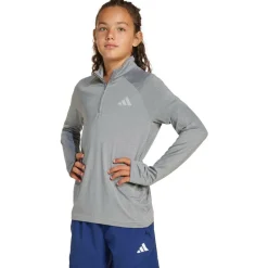 adidas - Kid's Goto PZ 1/4 Zip Longsleeve Tee - Longsleeve Grey Three / Grey One / Reflective Silver Online