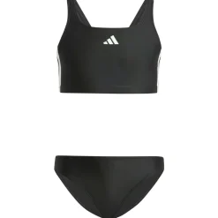 adidas - Kid's 3 Stripes Bold Bikini - Bikini Black / White Clearance