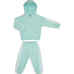 adidas Fitnessbekleidung|Pullover & Hoodies-- Kid's 3-Stripes Fleece Hoody Jogger - Sweat- & Trainingsjacke Halo Mint / White