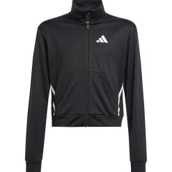adidas - Kid's Train Essentials Game & Go Full Zip Crew - Pullover Black / White