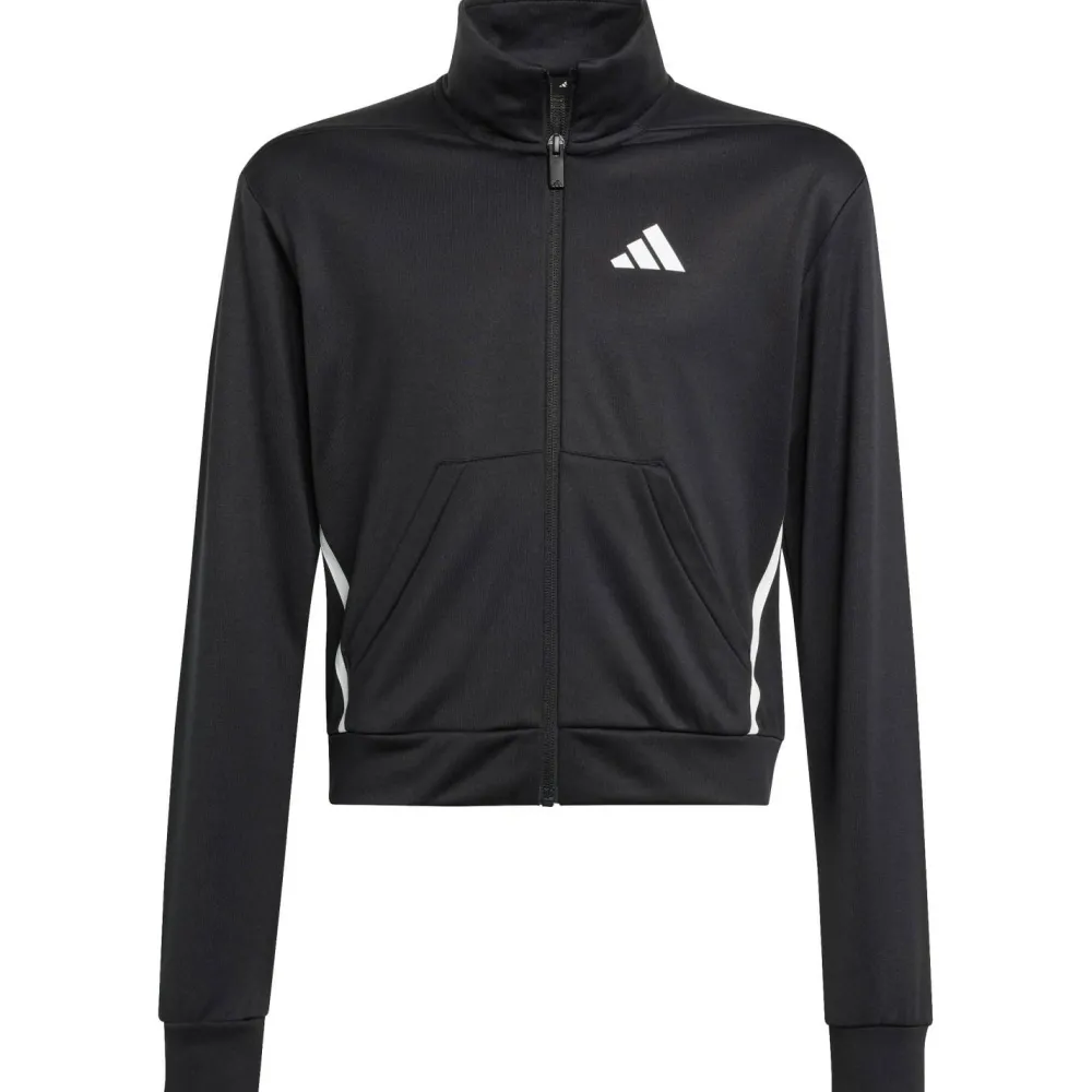 adidas - Kid's Train Essentials Game & Go Full Zip Crew - Pullover Black / White