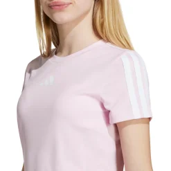 adidas Fitnessbekleidung|Laufbekleidung-- Kid's Train Essentials 3-Stripes T-Shirt - Funktionsshirt Powder Plum / White