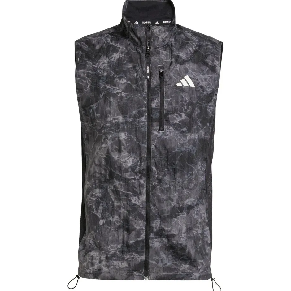 adidas Laufbekleidung|Westen-- Own The Run Spray Dye Vest - Laufweste Grey Four / Black