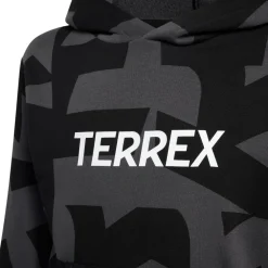 adidas Terrex - Kid's MT AOP Logo - Hoodie Carbon / Black Clearance