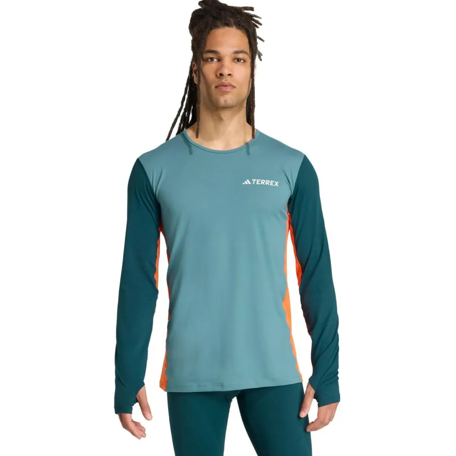 adidas Terrex - uti ynthetic Bae ayer ong eeve - Funktionhirt