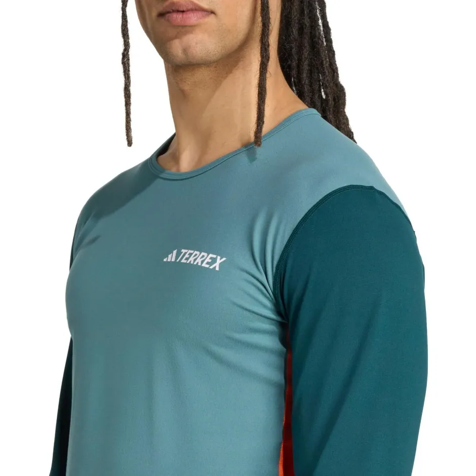 adidas Terrex - uti ynthetic Bae ayer ong eeve - Funktionhirt
