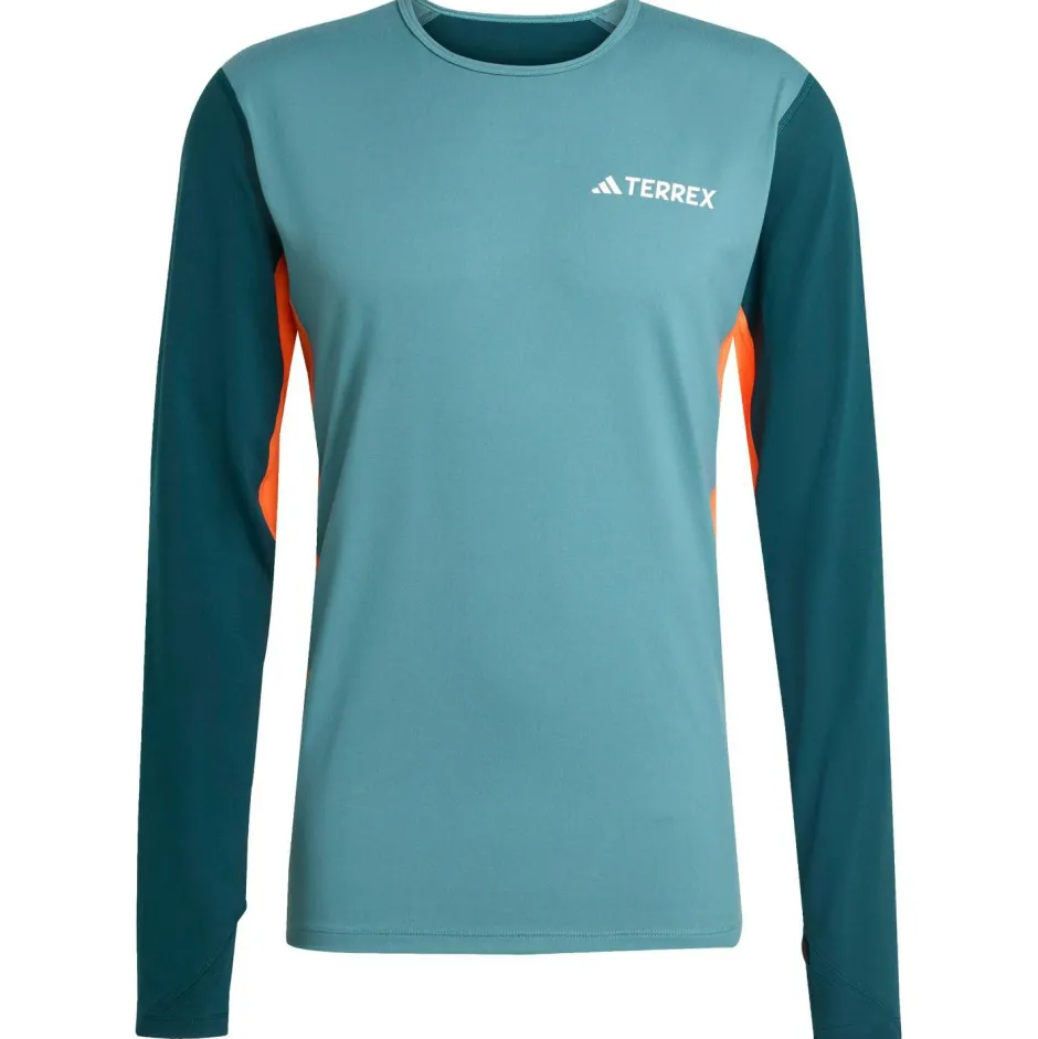 adidas Terrex - uti ynthetic Bae ayer ong eeve - Funktionhirt