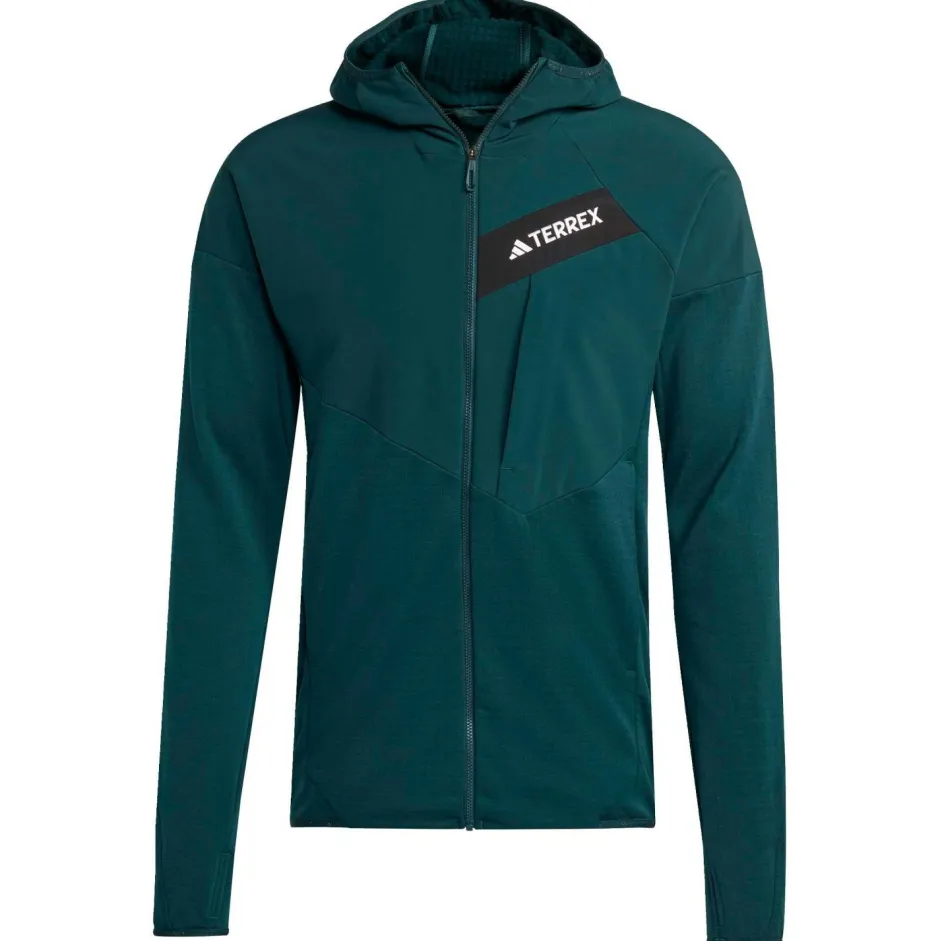 adidas Terrex Wanderbekleidung|Jacken-- Terrex Techrock CW+ Wind Hooded Fleece - Fleecejacke Aurora Ivy