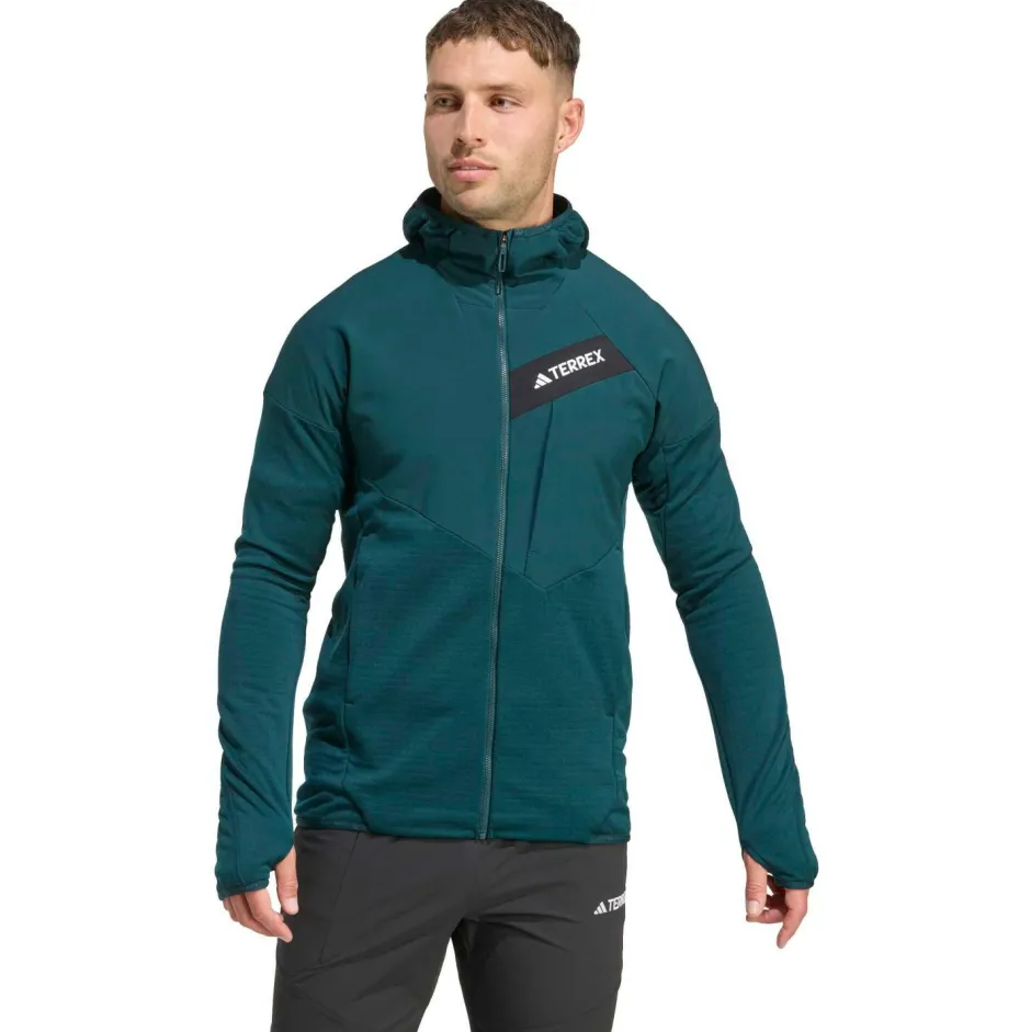 adidas Terrex Wanderbekleidung|Jacken-- Terrex Techrock CW+ Wind Hooded Fleece - Fleecejacke Aurora Ivy