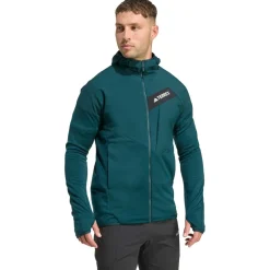 adidas Terrex Wanderbekleidung|Jacken-- Terrex Techrock CW+ Wind Hooded Fleece - Fleecejacke Aurora Ivy