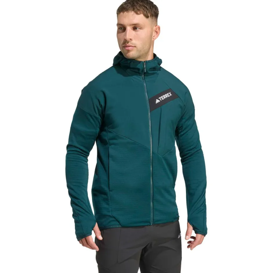 adidas Terrex Wanderbekleidung|Jacken-- Terrex Techrock CW+ Wind Hooded Fleece - Fleecejacke Aurora Ivy