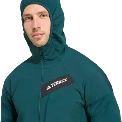 adidas Terrex Wanderbekleidung|Jacken-- Terrex Techrock CW+ Wind Hooded Fleece - Fleecejacke Aurora Ivy