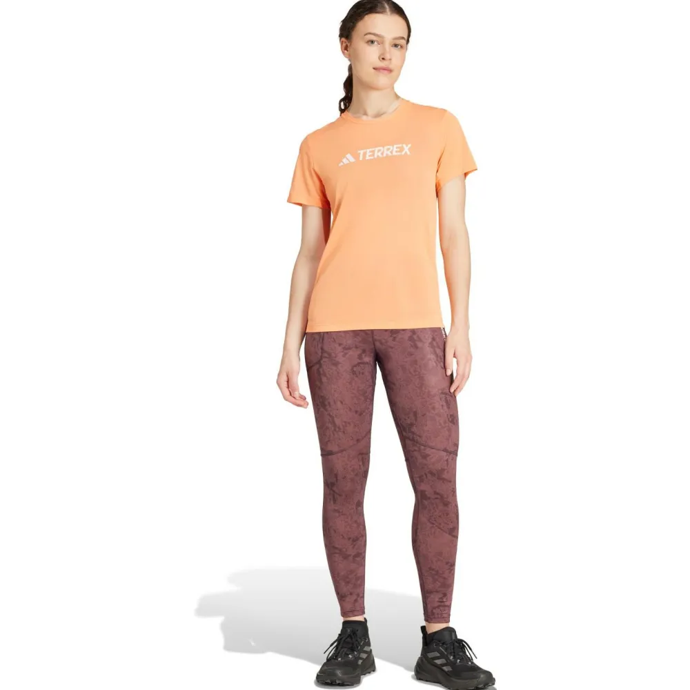 adidas Terrex - Women's Terrex Multi All Over Printed Tights - Lauftights Quiet Crimson Sale