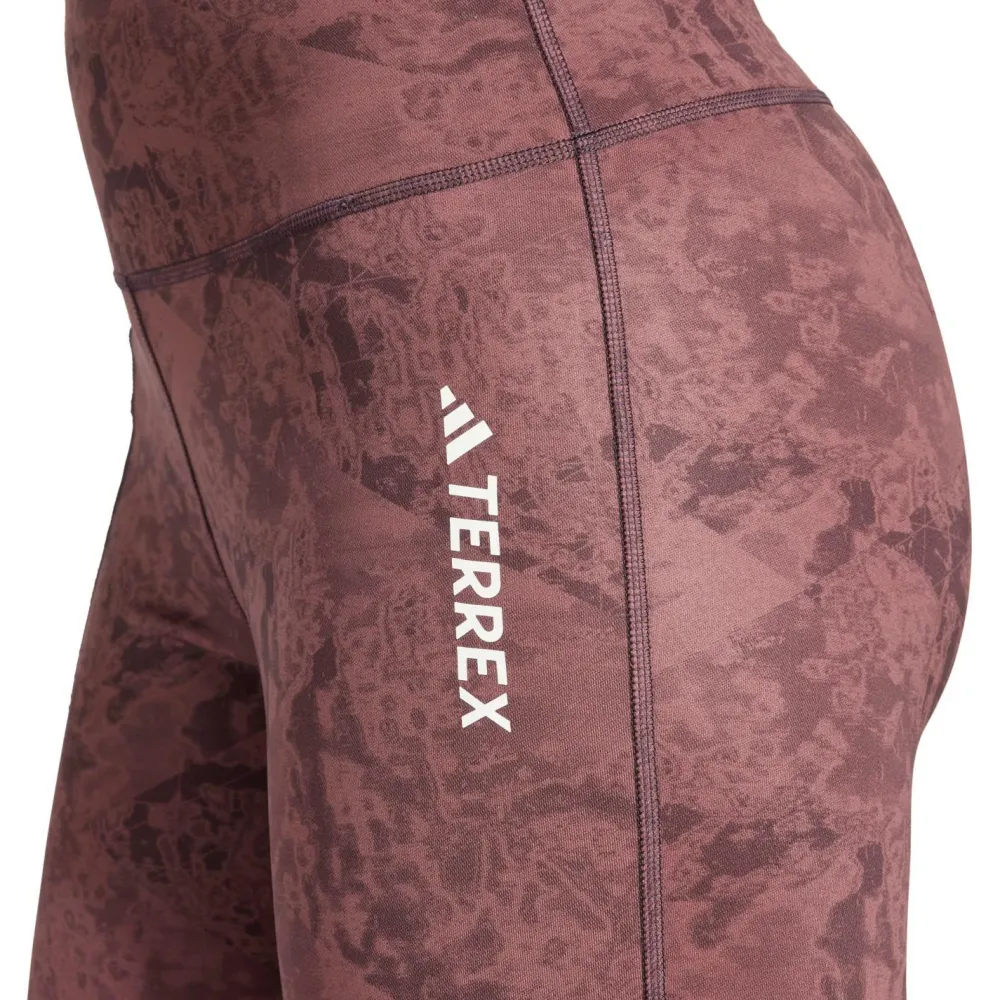 adidas Terrex - Women's Terrex Multi All Over Printed Tights - Lauftights Quiet Crimson Sale