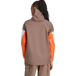 adidas Terrex - Women's Terrex Xploric 2.5 Layer CP Anorak - Regenjacke Earth Strata / Semi Flash Aqua / Semi Impact Orange Clearance