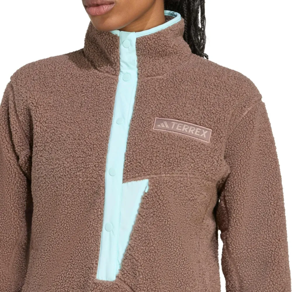 adidas Terrex - Women's Terrex Xploric High Pile Fleece - Fleecepullover Earth Strata / Semi Flash Aqua Outlet