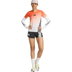 adidas Terrex Laufbekleidung|Shirts, Hemden & Longsleeves-- Women's XPR Pro Tee - Laufshirt White / Semi Impact Orange