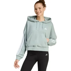 adidas - Women's 3-Stipes French Terry QZ Hoodie - Sweat- & Trainingsjacke Wonder Sage / White