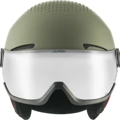 Alpina - Kid's Zupo Visor Q-Lite Mirror S2 - Skihelm Olive / Red Matt Outlet