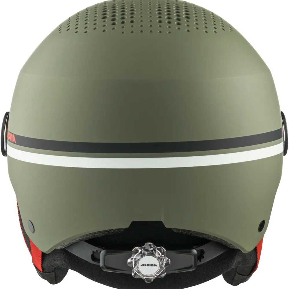 Alpina - Kid's Zupo Visor Q-Lite Mirror S2 - Skihelm Olive / Red Matt Outlet