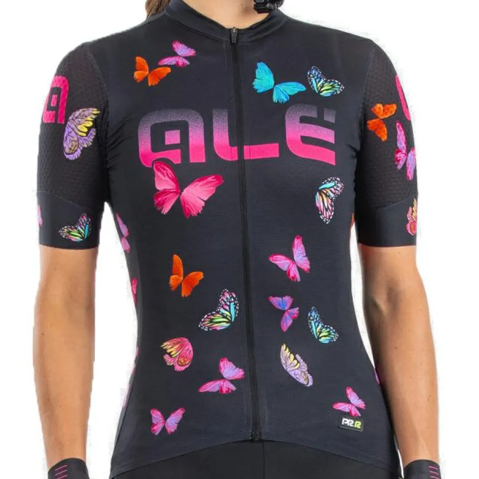 Alu00e9 Fahrradbekleidung|Radtrikots-Alé - Women's Butterfly Jersey - Radtrikot Black
