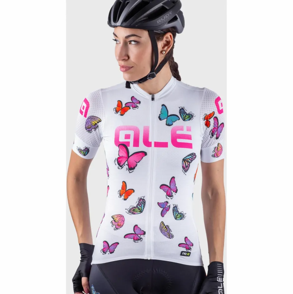 Alu00e9 Fahrradbekleidung|Radtrikots-Alé - Women's Butterfly Jersey - Radtrikot Black