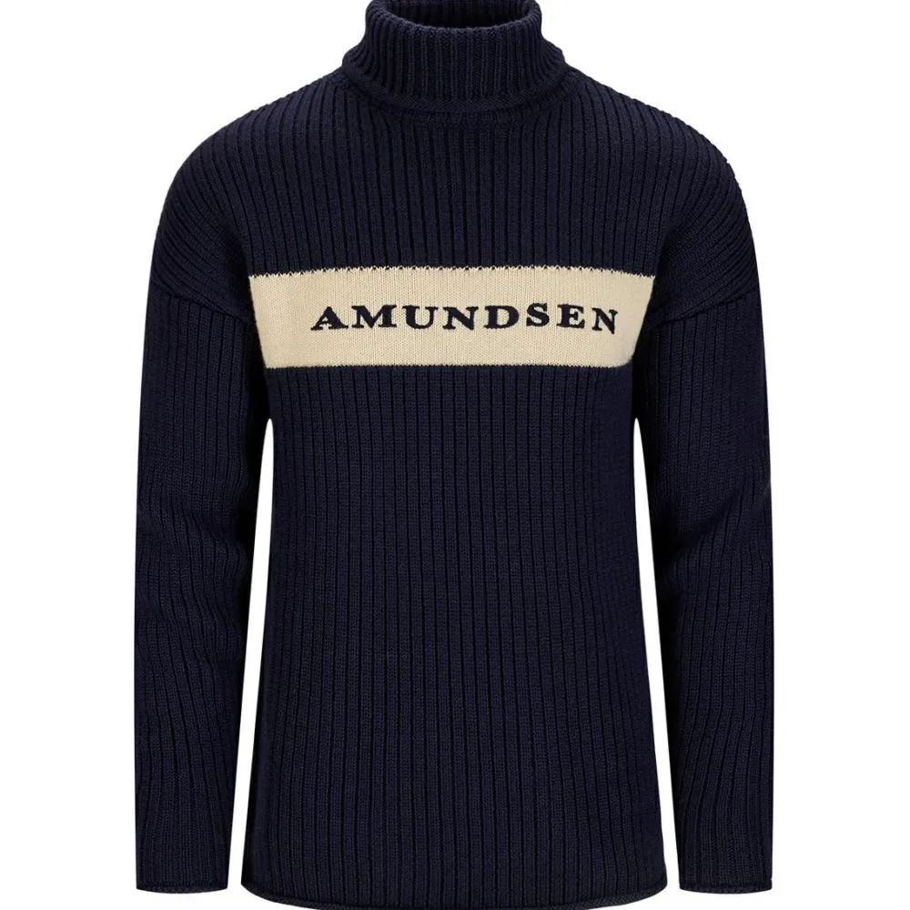 Amundsen Sports - Heroes Ski Turtle Neck - Wollpullover Faded Navy / Natural Sale
