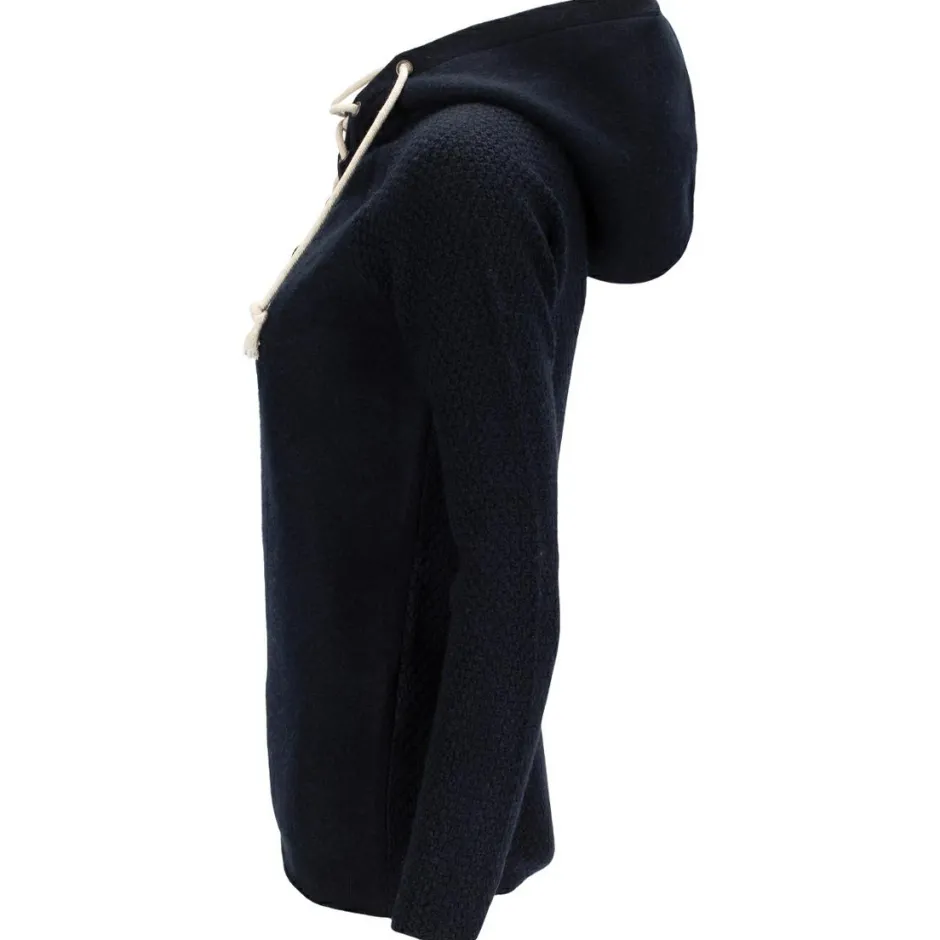 Amundsen Sports Pullover & Hoodies|Alltagsbekleidung-- Women's Boiled Hoodie Laced - Merinopullover Faded Navy