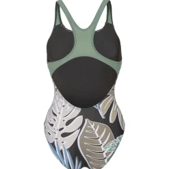 Arena Bademode-- Women's Forest Swimsuit Swim Pro Back L - Badeanzug Black Multi / Sage