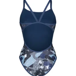 Arena Bademode-- Women's Scratched Swimsuit Super Fly Back - Badeanzug Multi Black / Navy