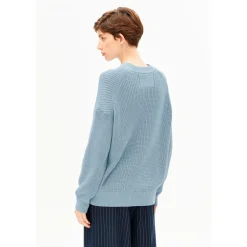 ARMEDANGELS - Women's Vanisé Knit Sweater - Pullover Blue Glow / Dark Blue Glow Discount