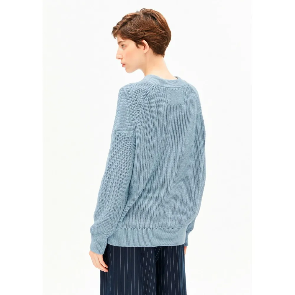 ARMEDANGELS - Women's Vanisé Knit Sweater - Pullover Blue Glow / Dark Blue Glow Discount
