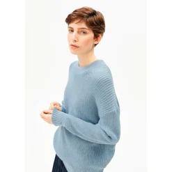 ARMEDANGELS - Women's Vanisé Knit Sweater - Pullover Blue Glow / Dark Blue Glow Discount