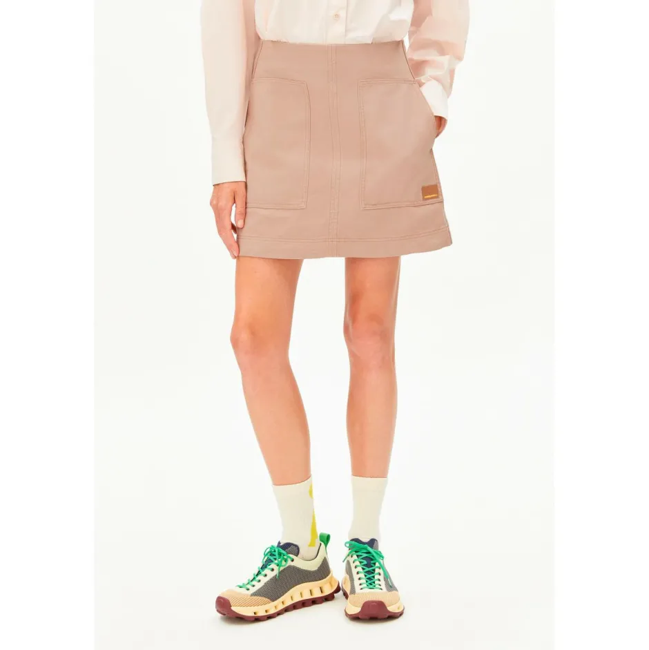 ARMEDANGELS Alltagsbekleidung-- Women's Workwear Canvas Mini Skirt - Rock True Camel