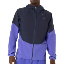 Asics Laufbekleidung|Jacken-- Metarun Legend Jacket - Laufjacke Midnight / Cobalt Burst / Illuminate Green