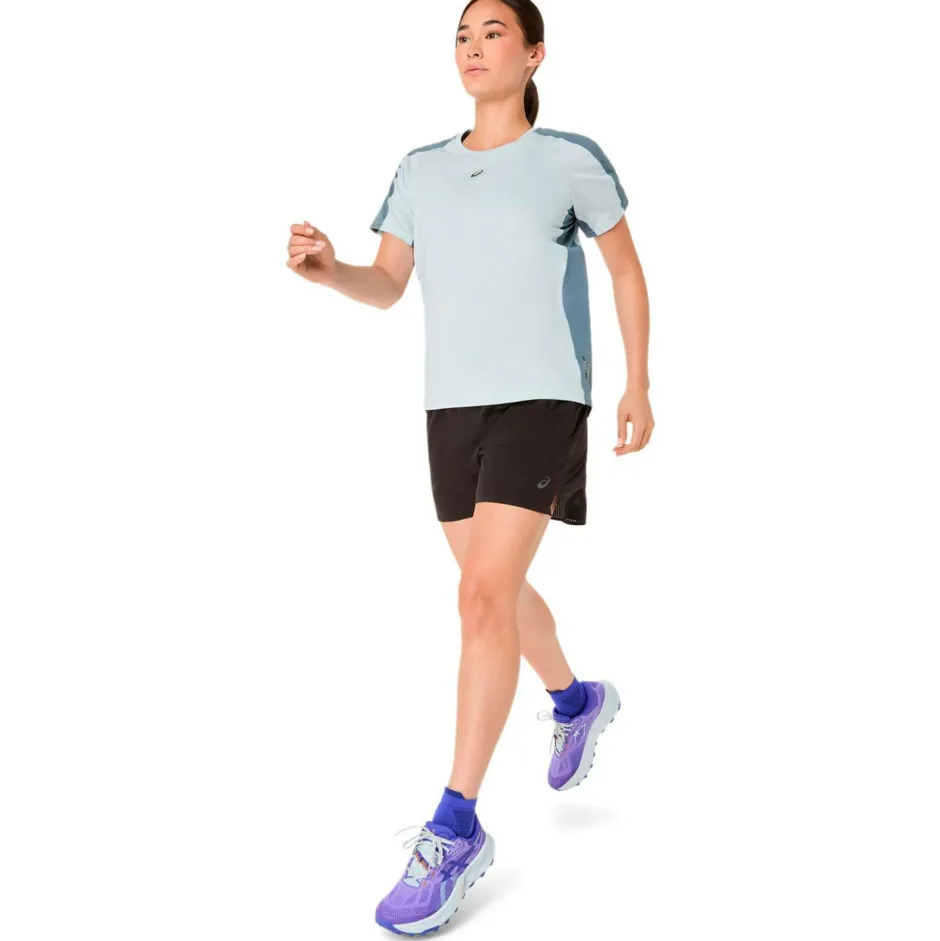 Asics Laufbekleidung|Shirts, Hemden & Longsleeves-- Women's Fujitrail Elite S/S Top - Laufshirt Cool Grey / Ironclad