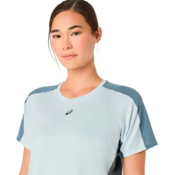 Asics Laufbekleidung|Shirts, Hemden & Longsleeves-- Women's Fujitrail Elite S/S Top - Laufshirt Cool Grey / Ironclad