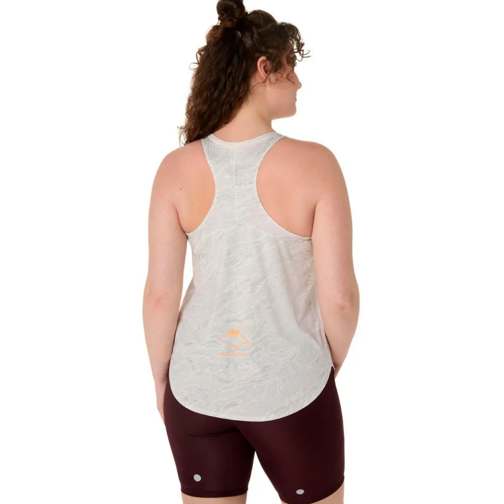 Asics - Women's Fujitrail Tank - Laufshirt Cream / Rainstorm Grey Hot