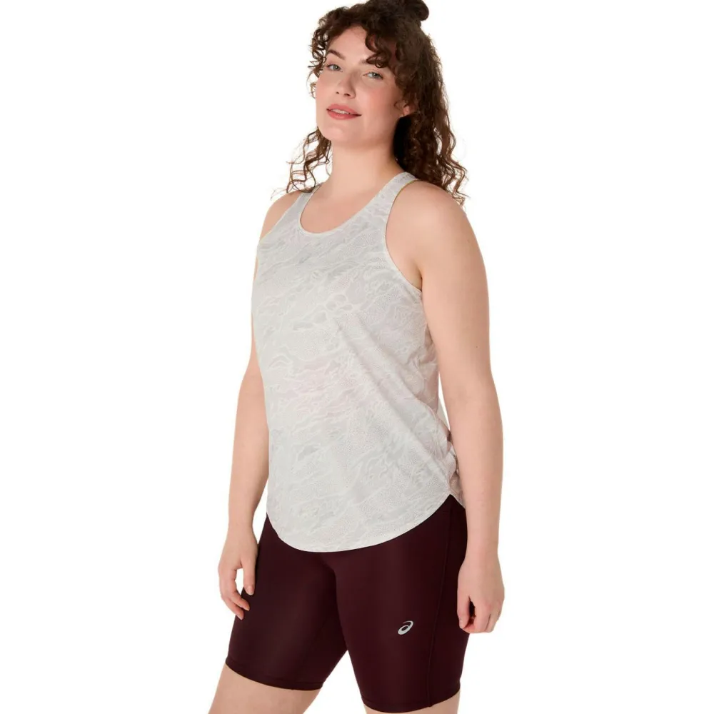 Asics - Women's Fujitrail Tank - Laufshirt Cream / Rainstorm Grey Hot