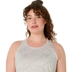 Asics - Women's Fujitrail Tank - Laufshirt Cream / Rainstorm Grey Hot