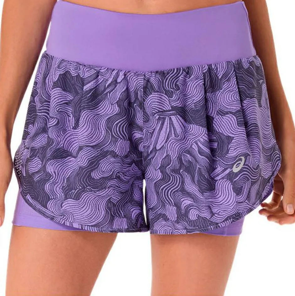 Asics - Woen' Road A Over Print 2-N-1 3.5'' hort - aufhort