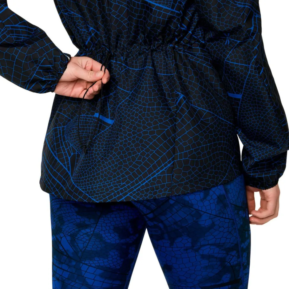 Asics Laufbekleidung|Jacken-- Women's Road Lite-Show Packable Jacket - Laufjacke Performance Black / Dark Cobalt
