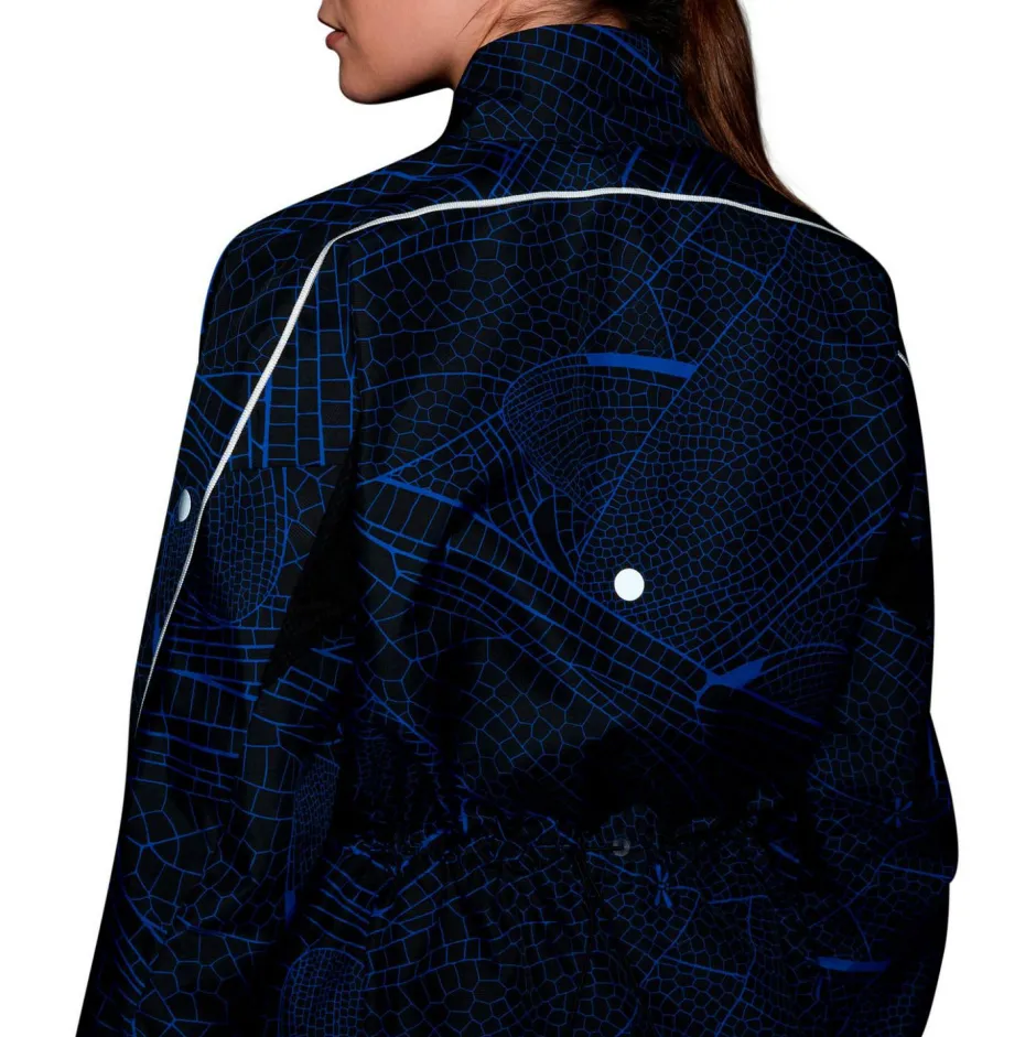 Asics Laufbekleidung|Jacken-- Women's Road Lite-Show Packable Jacket - Laufjacke Performance Black / Dark Cobalt