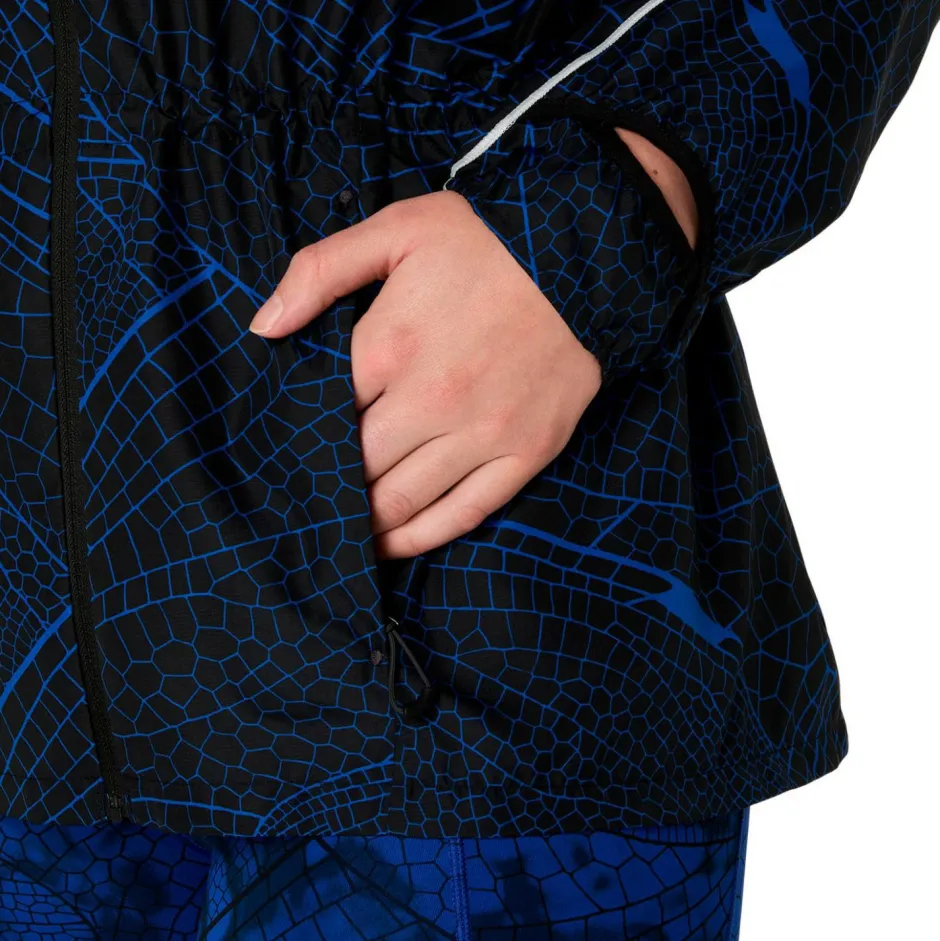 Asics Laufbekleidung|Jacken-- Women's Road Lite-Show Packable Jacket - Laufjacke Performance Black / Dark Cobalt