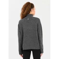 ATHLECIA - Women's Daviana Knitted High Neck - Pullover Dark Grey Melange Discount