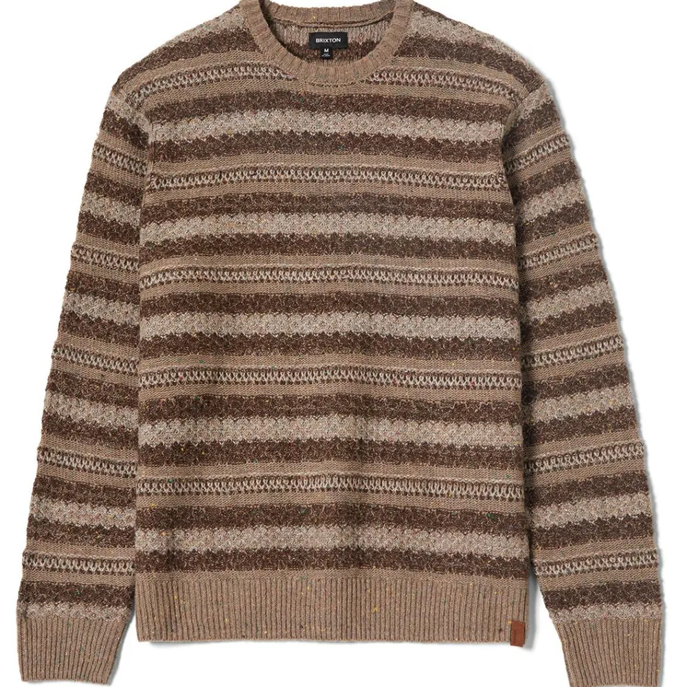 Brixton - Midnight Crew Sweater - Pullover Multi Neutral Stripe New