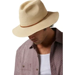Brixton - Wesley Straw Packable Fedora - Hut Tan Discount